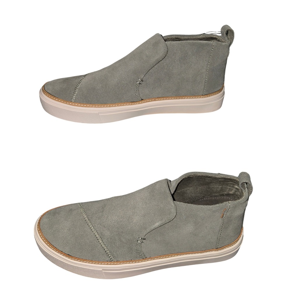 TOMS Paxton Vetiver Grey Suede Slip On Sneakers 10016790 Womens 8.5